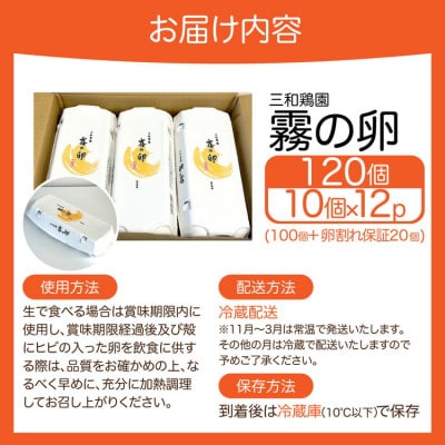 新鮮 卵 京都丹波『霧の卵』120個(100個+割れ保証20個)
