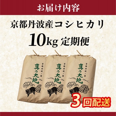 【毎月定期便】農家直送 京都丹波産 コシヒカリ 精米 10kg(10kg×1袋)全3回