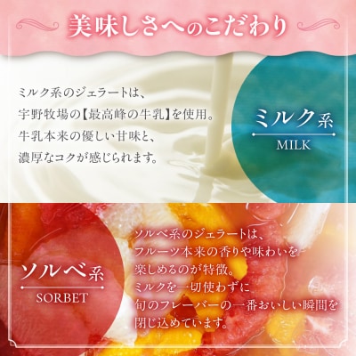 【定期便】幸せな牛のミルクからできたジェラート パティシエおまかせ6個セット×4_hs140-001