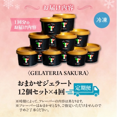 【定期便】幸せな牛のミルクからできたジェラートパティシエおまかせ12個セット×4_hs140-002