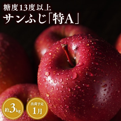 1月 サンふじりんご「特A」約3kg 糖度13度以上 【森山商店・平川市産・青森りんご・1月】