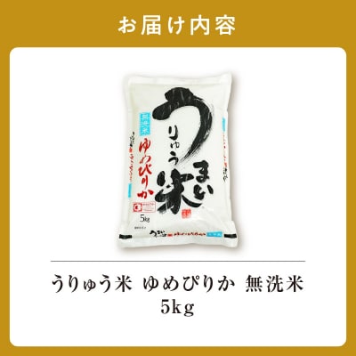 【8月発送】 うりゅう米 ゆめぴりか 無洗米 5kg(5kg×1袋)令和7年産