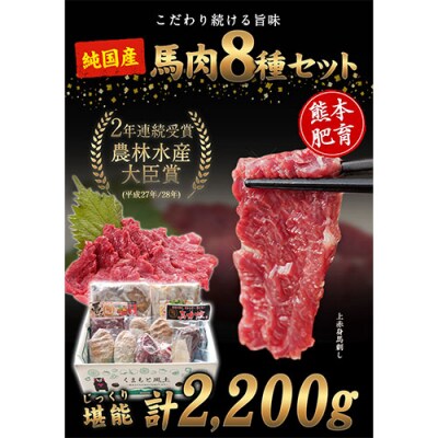 純国産馬肉8種セット 計2200g 《60日以内に出荷予定(土日祝除く)》