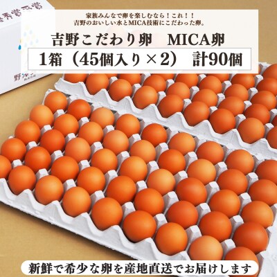 吉野こだわり卵　MICA卵　1箱(45コ×2)計90個