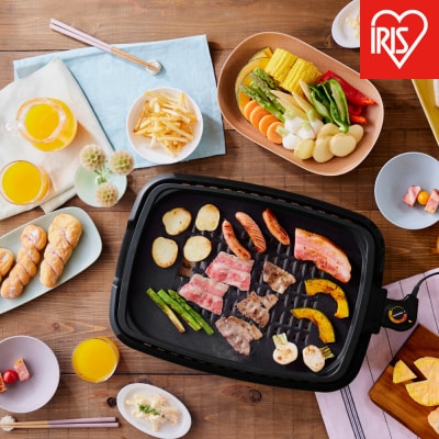 ☆リニューアル☆網焼き風ホットプレート(3枚プレート) APA-139-B ブラック