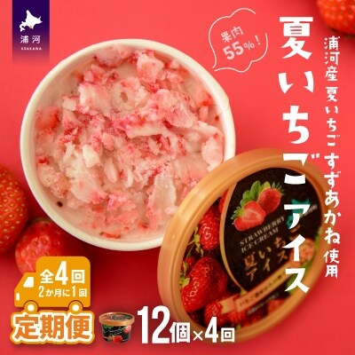 果肉55%「夏いちごアイス(12個)」【全4回定期便】[22-999]