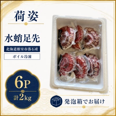 【北海道根室産】ボイル水たこ足先6P(計2kg) C-20004