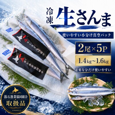 【北海道根室産】冷凍生さんま2尾×5P G-20006