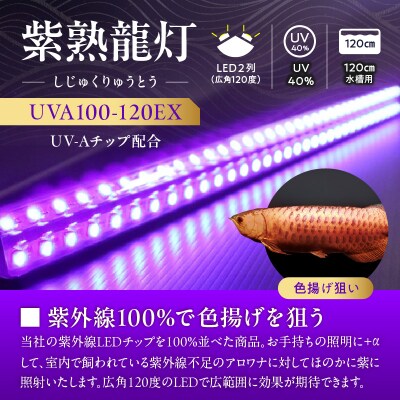 紫外線100%LEDで紅龍・金龍の色彩を引出す水中ライト|UVA100-120EX[172C22]