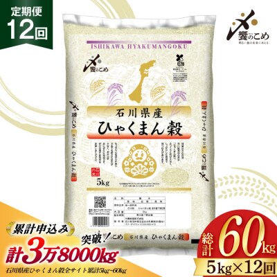 米 定期便 ひゃくまん穀 5kg × 12回 総計60kg [38601381]