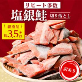 【訳あり】勝浦市の人気の海鮮お礼品 チリ産 定塩 塩銀鮭切り落とし(端材)約3.5kg
