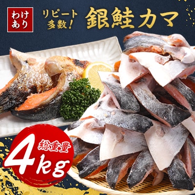 【訳あり】勝浦市の人気海鮮お礼品 銀鮭カマ 約4kg