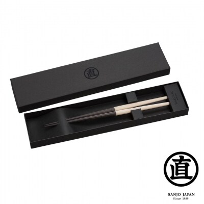 八角箸(はし)日本うさぎ 黒檀 230mm 箸 贈答用 23cm 白 [マルナオ]【028P007】