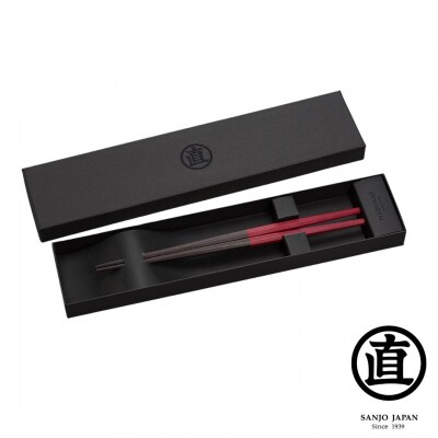 八角箸(はし)日本うさぎ 黒檀 230mm 箸 23cm 贈答用 赤 [マルナオ]【028P008】