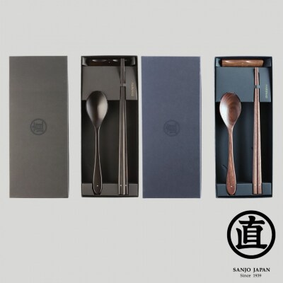 sweet morning 黒檀・紫檀セット 箸 スプーンセット  [マルナオ] 【070S021】