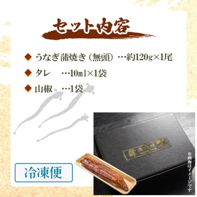 【7日程度で発送】うなぎ蒲焼き120g 1尾(無頭) un-0063