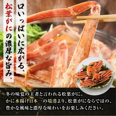 境港産松葉がにボイル姿タグ付き　計1kg(中サイズ2枚)