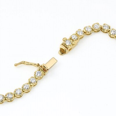 K18YGテニスネックレス　ストレート　ワイドシャトン　ダイヤモンド【5.00ct】K06014-H