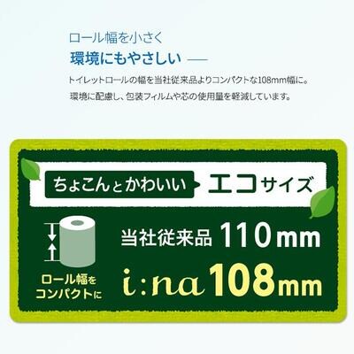 エリエール i:na (イーナ) トイレットティシュー プリント 12R (ダブル) × 6パック