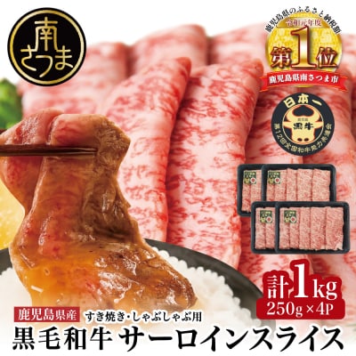 【期間・数量限定】黒毛和牛 サーロイン スライス 計1kg すき焼き・しゃぶしゃぶ用