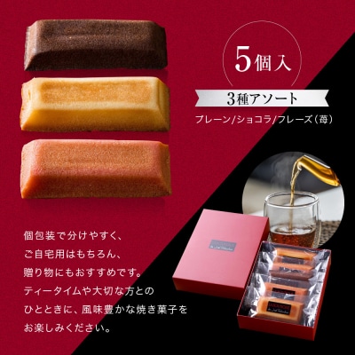 ジョエル・ロブション フィナンシェ3種アソート 5個入 洋菓子 焼き菓子 バターフィナンシェ 人気