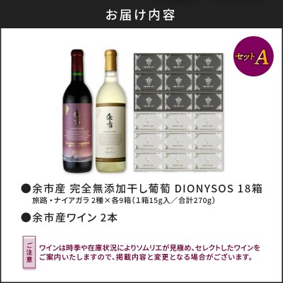 【ギフトボックス】余市産完全無添加干し葡萄と余市産セレクトワインのセット～A～_Y050-0025