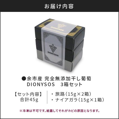【ギフトボックス】余市産完全無添加干し葡萄DIONYSOS 3箱セット_Y050-0028