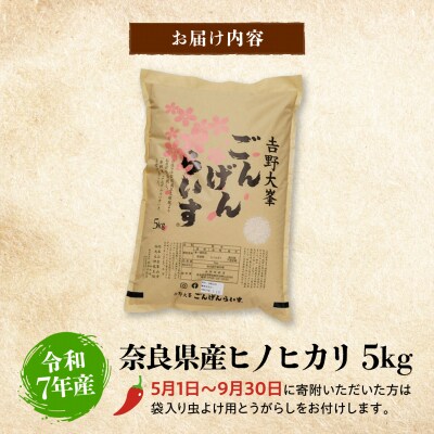 【令和7年産】吉野大峯ごんげんらいす5kg×1袋