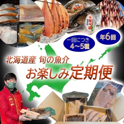 <定期便6回>北海道産 旬の魚介 4~5種 お楽しみ定期便