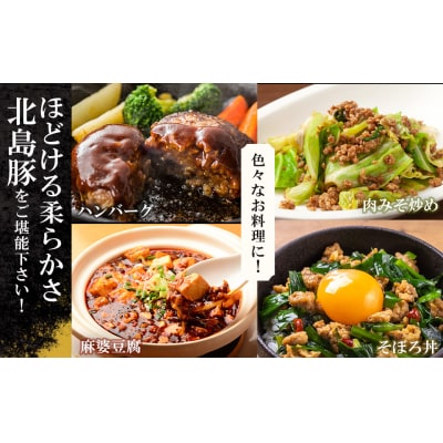 【農場直送】北海道産　北島ワインポーク　挽き肉　1kg【小分け】_Y067-0031