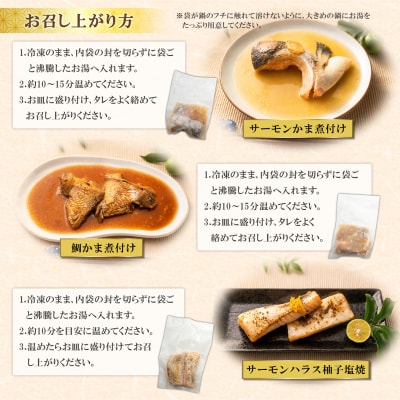 料亭の魚惣菜3種セット 9パック入り 魚 詰め合わせ 魚介 惣菜 冷凍 ギフト 鯛 サーモン 個包装