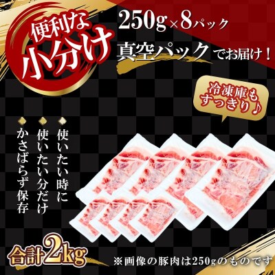 【農場直送】真空パック　北島ワインポーク　焼肉用肩ロース 2kg 【小分け】_Y067-0113