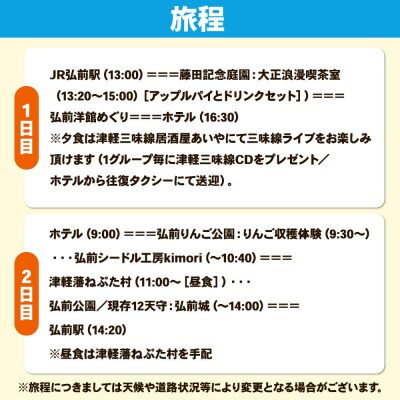 【タクシーでらくらく移動】着地型弘前りんご満喫ツアー 4名様ご招待|24_flk-040401