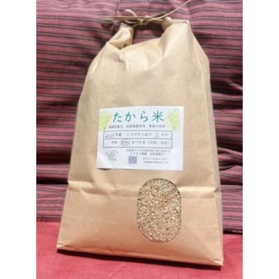 【農薬・化学肥料不使用】循環農法で育てた自然の恵みいっぱいの『たから米(白米5キロ)』　G-158