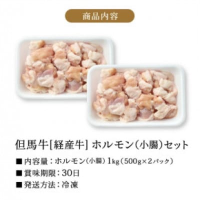 但馬牛経産牛「ホルモン(小腸)」500g×2パック  012AA04N