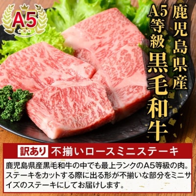 A5等級黒毛和牛 不揃いロースミニステーキ(計480g) 【ふるさと産直バザール】K-479-B
