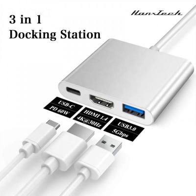 Hanx-Tech USBC 3in1 変換アダプタ HT-C31H45GY