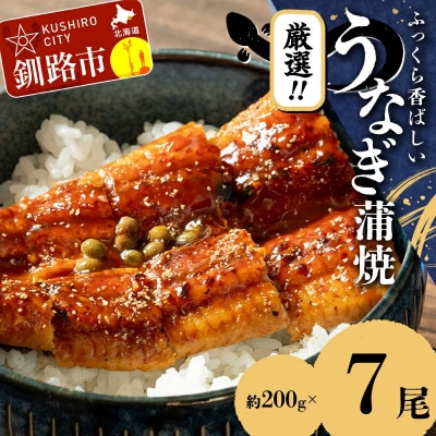 うなぎ蒲焼 200g×7尾セット 職人 手焼き 真空 冷凍 北海道 ウナギ 鰻 かばやき
