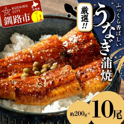 うなぎ蒲焼 200g×10尾セット 職人 手焼き 真空 冷凍 北海道 ウナギ 鰻 かばやき