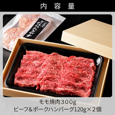 十勝ナイタイ和牛 モモ焼肉とハンバーグセット 計540g 北海道産 5・4等級黒毛和牛