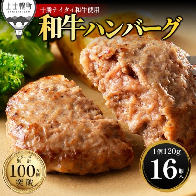 十勝ナイタイ和牛 100% ハンバーグ 120g×16個 北海道産 和牛肉使用