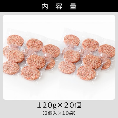 ニークファクトリー 道産和牛 100% ハンバーグ 120g×20個 北海道産 冷凍 