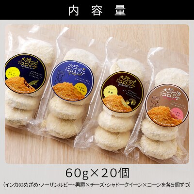 大地のコロッケ 4種セット 60g×20個 国産 お惣菜 おかず コロッケ