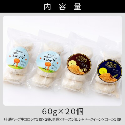 大地のコロッケ 3種セット 60g×20個 国産 お惣菜 おかず コロッケ