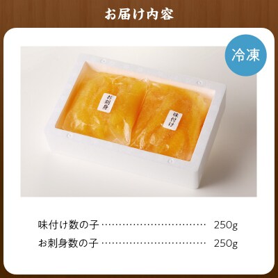 【贈答用】味付けかずのこ「味付け数の子250g・お刺身数の子250g」_Y121-0001
