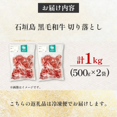 石垣島産 黒毛和牛 新里牛 多用途抜群! 切落し (500g×2) 合計1kg