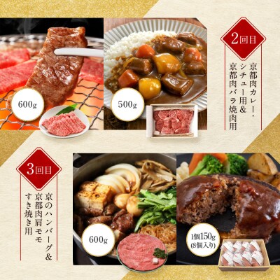 <定期便全3回>【モリタ屋】人気商品6種定期便|京都 老舗牛肉専門店 有名店 ブランド牛 人気 牛肉