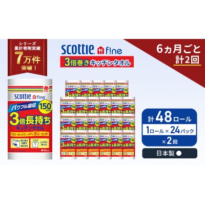 定期便 キッチンペーパー  キッチンタオル スコッティ《計2回》[No.5704-1095]