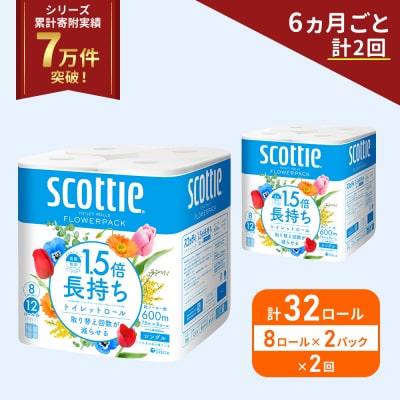 定期便 トイレットペーパー シングル 1.5倍長持ち 32R《計2回》[No.5704-1159]