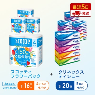 ティッシュ+トイレットペーパー4P[No.5704-1794]